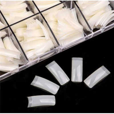 500pcs/box False Nail Clear Natural White Half Cover French Nail Tips U-shape Acrylic Uv Gel Manicure False Nails Art Tips