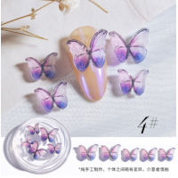 BIN 3D purple Butterfly nail art decorations