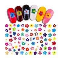 F535-552 Flower Series Nail Art 3D Transfer Stickers Full Wraps  Mermaid Flamingo Deer Nail Tips DIY