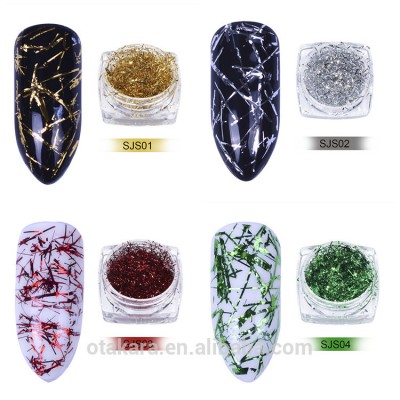 1pcs Colorful Platinum Silk Foils Nail Flake Glitter Tips 3D Manicure Nail Art Decor Gold Silver 7 Color