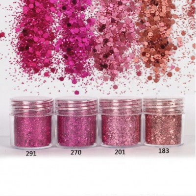 4 Boxes/set 10 ml/ Box Iridescent Nail Glitter Mix Set Chunky Fine Gel Mixed Nail Glitter Powder Sequins Powder For UV Nails Art