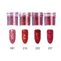 Red Series 4 Boxes/Set Nail Glitter SET For UV Gel Polish 4 Jars Fine Glitter Sparkles Acrylic Nail Art Glitter Manicure Dust