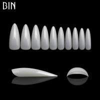 BIN Nail Tips Artificial Abs Material Private Label Natural Long Waterdrop Full Cover Nail tips Clear